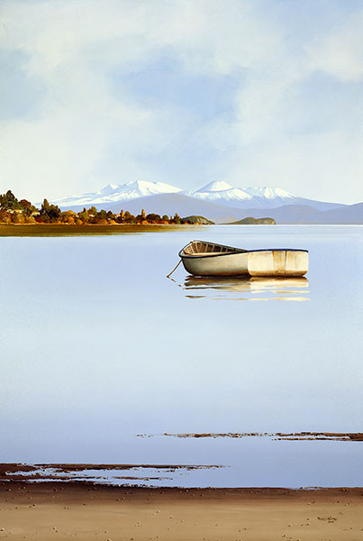  Peter Wallers Lone Dinghy 1 lake taupo print